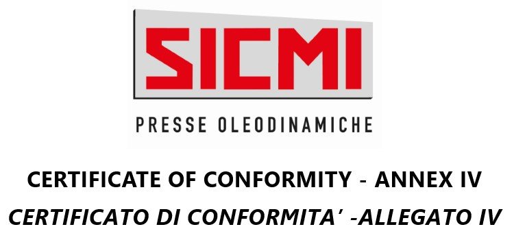 CE certificate of conformity